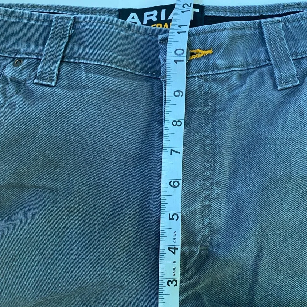 ARIAT REBAR M4 Gray Low-Rise Bootcut Cargo Work Jeans‎ SZ 35